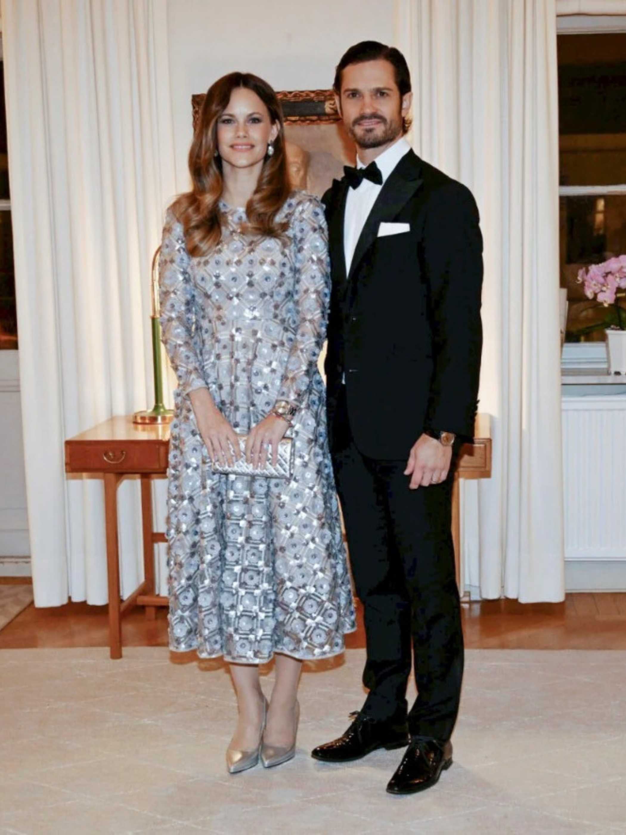 Princess Sofia of Sweden Charms in Light Blue Andiata Dress