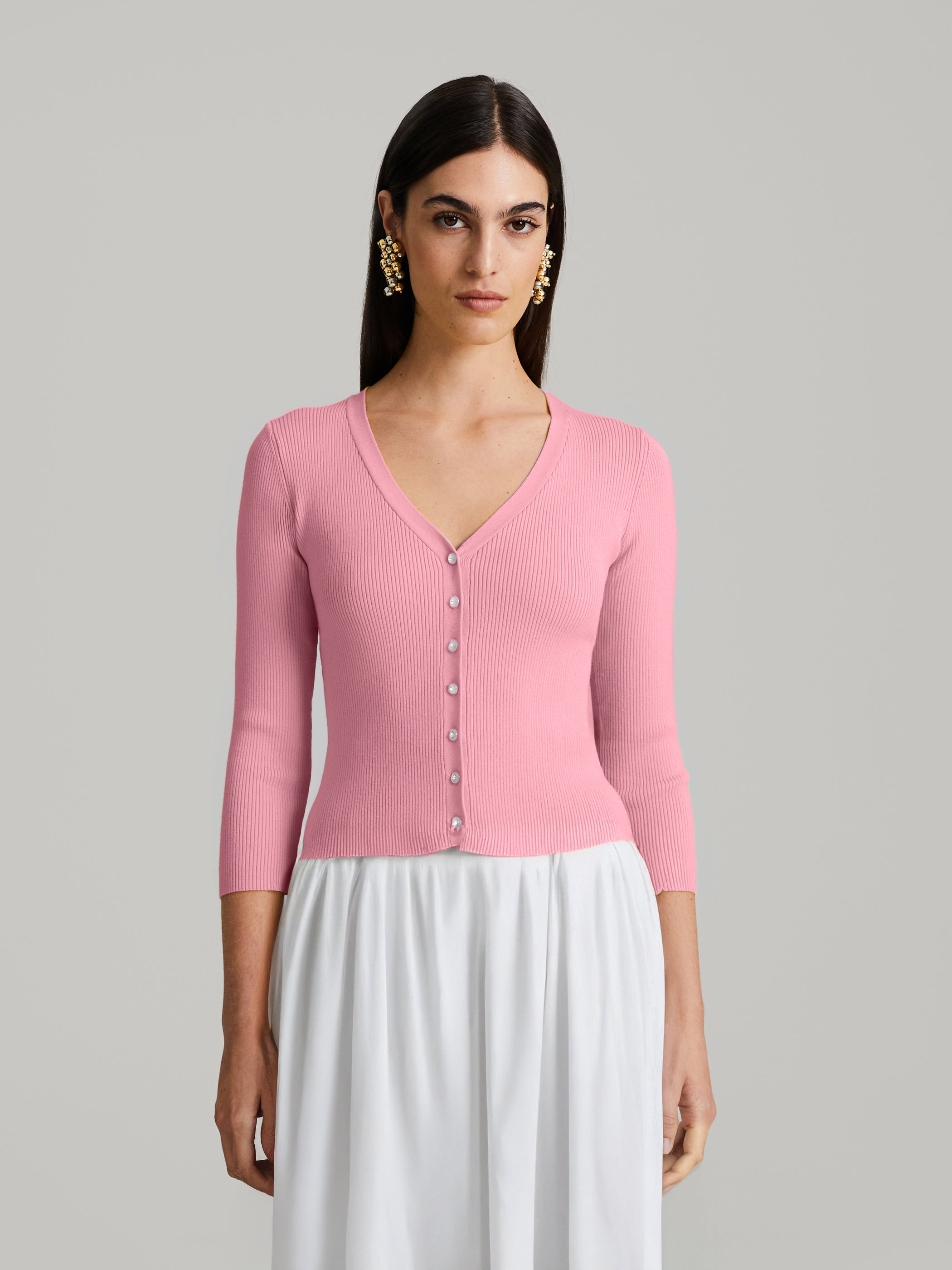 Stacie Rib-Knit Cardigan