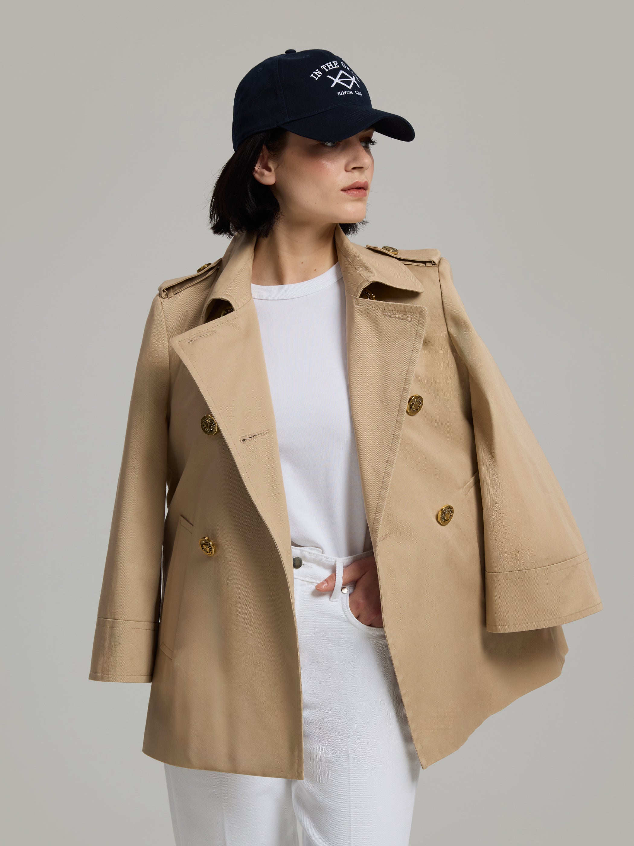 Gloria Beige Double-breasted Trench Coat – Andiata